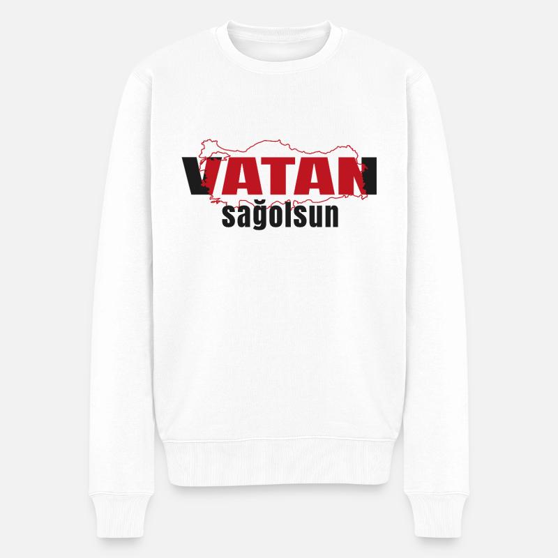vatan sagolsun v3 - Männer Premium Bio Pullover - Weiß