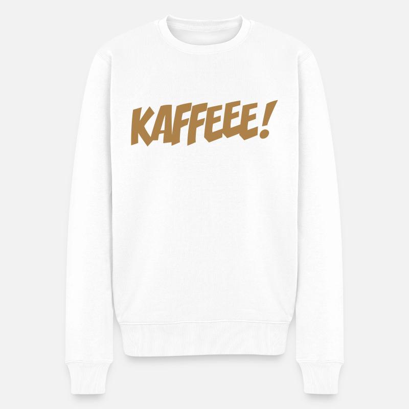 Kaffee - Männer Premium Bio Pullover - Weiß