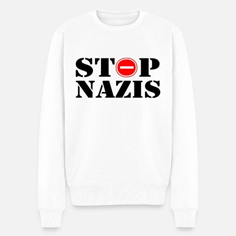Stop Nazis - Pull Premium bio Homme - blanc
