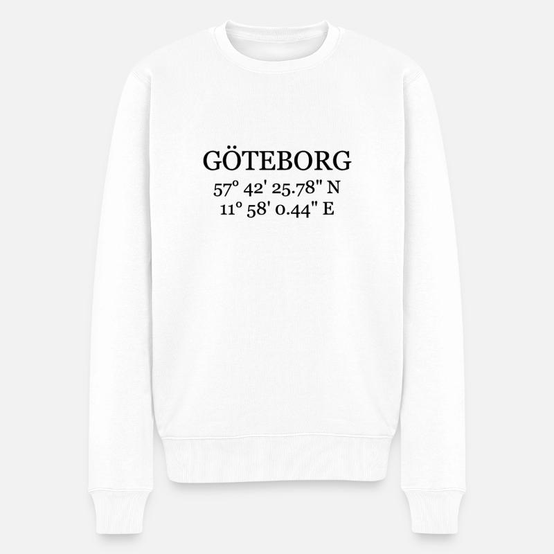 Göteborg Schwarz - Männer Premium Bio Pullover - Weiß