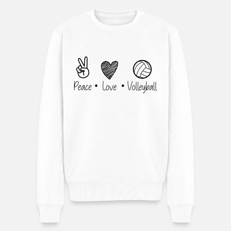 Volleyball - Männer Premium Bio Pullover - Weiß