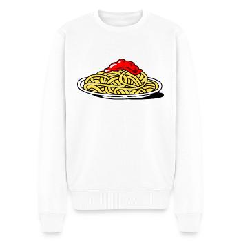 spaghetti with tomato - Men's Premium Organic Jumper - white - Front - Thijin (182cm)
