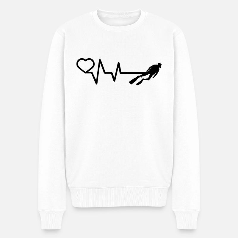 Diving Dive tauchen - Männer Premium Bio Pullover - Weiß