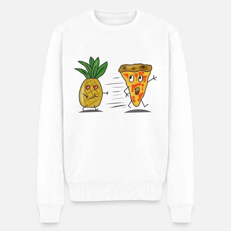 L’ananas rencontre Pizza Pizza Hawai - Pull Premium bio Homme - blanc