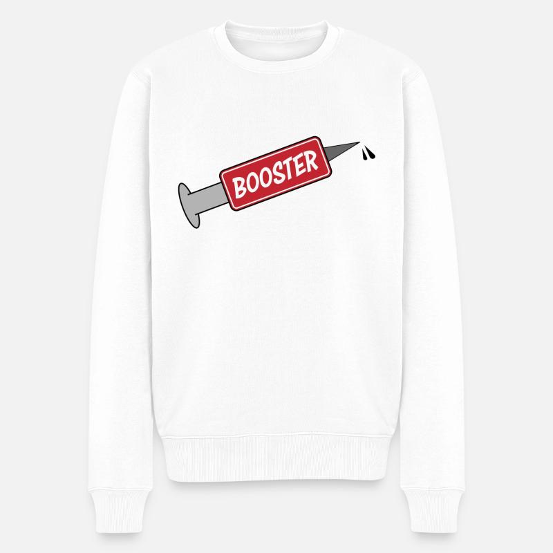 Spritze Impfstoff Booster - Männer Premium Bio Pullover - Weiß