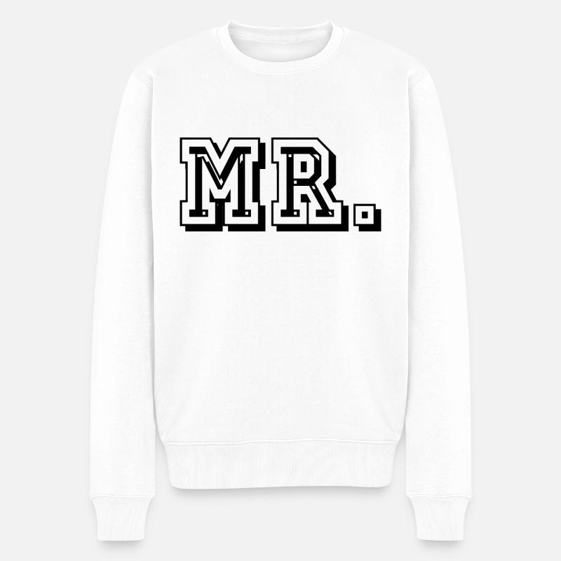 Mr - Männer Premium Bio Pullover - Weiß