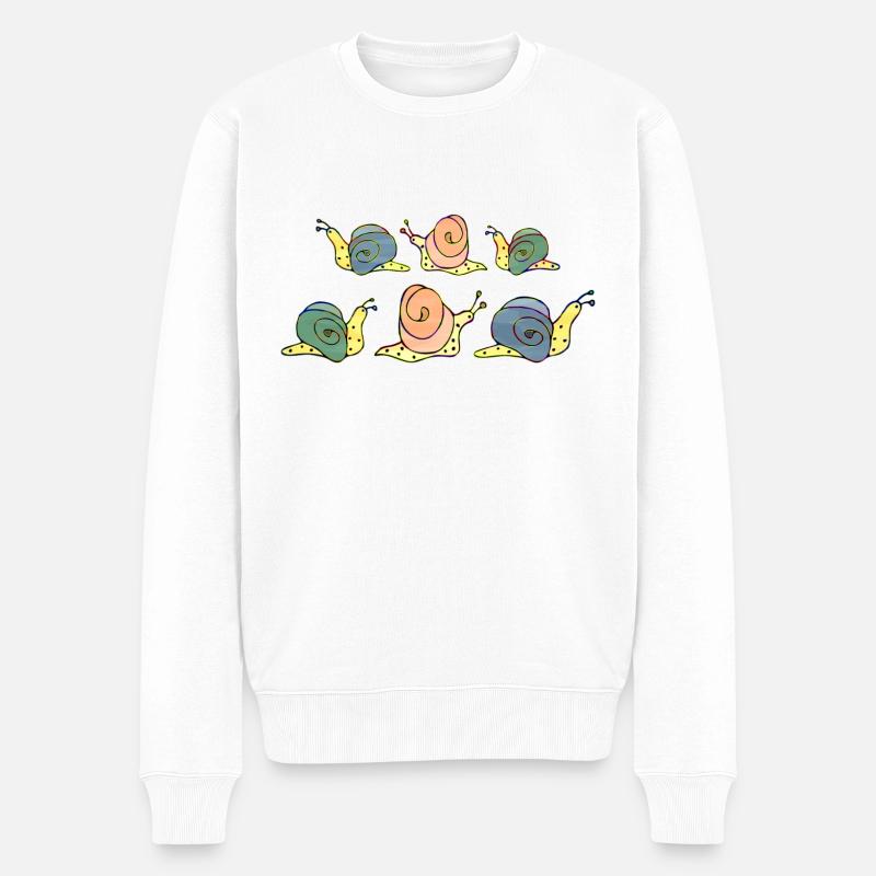 Escargots - Pull Premium bio Homme - blanc