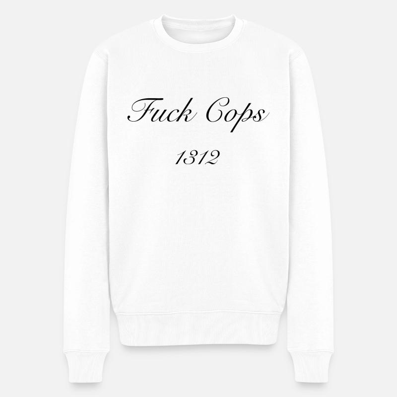 Fuck Cops 1312 - Männer Premium Bio Pullover - Weiß