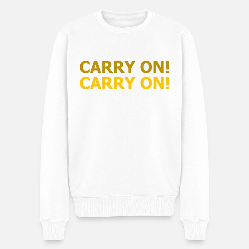 CARRY ON - continuons - Pull Premium bio Homme - blanc