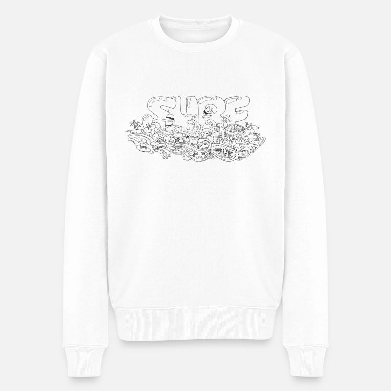 surf everywhere 2 - Männer Premium Bio Pullover - Weiß