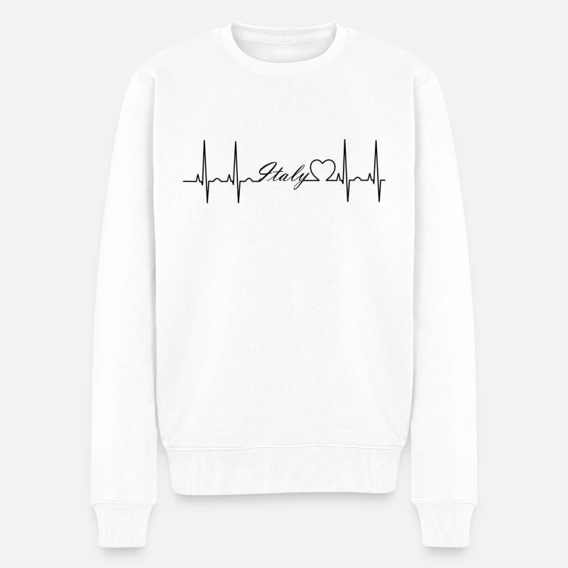 Italy - Männer Premium Bio Pullover - Weiß