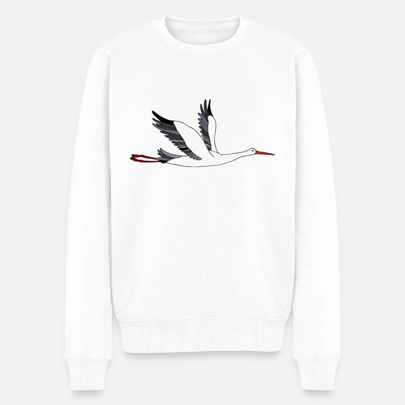 Storch - Männer Premium Bio Pullover - Weiß