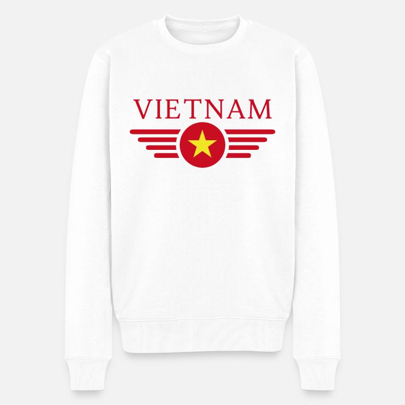 Ich liebe Vietnam - Männer Premium Bio Pullover - Weiß