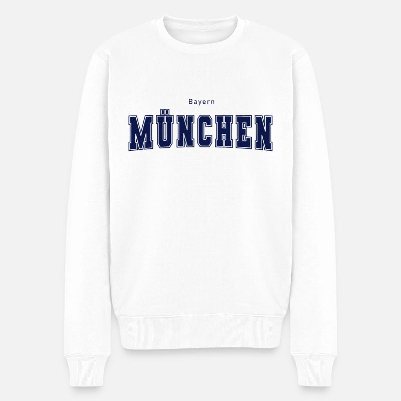 München - Männer Premium Bio Pullover - Weiß
