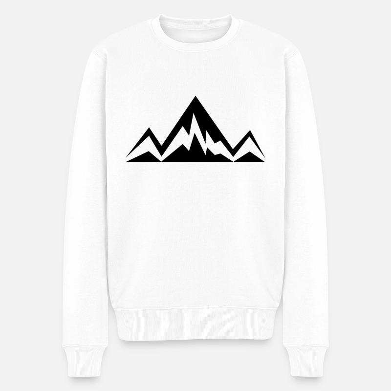 Berge - Männer Premium Bio Pullover - Weiß