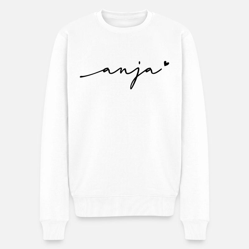 Nom cursif d’Anja - Pull Premium bio Homme - blanc