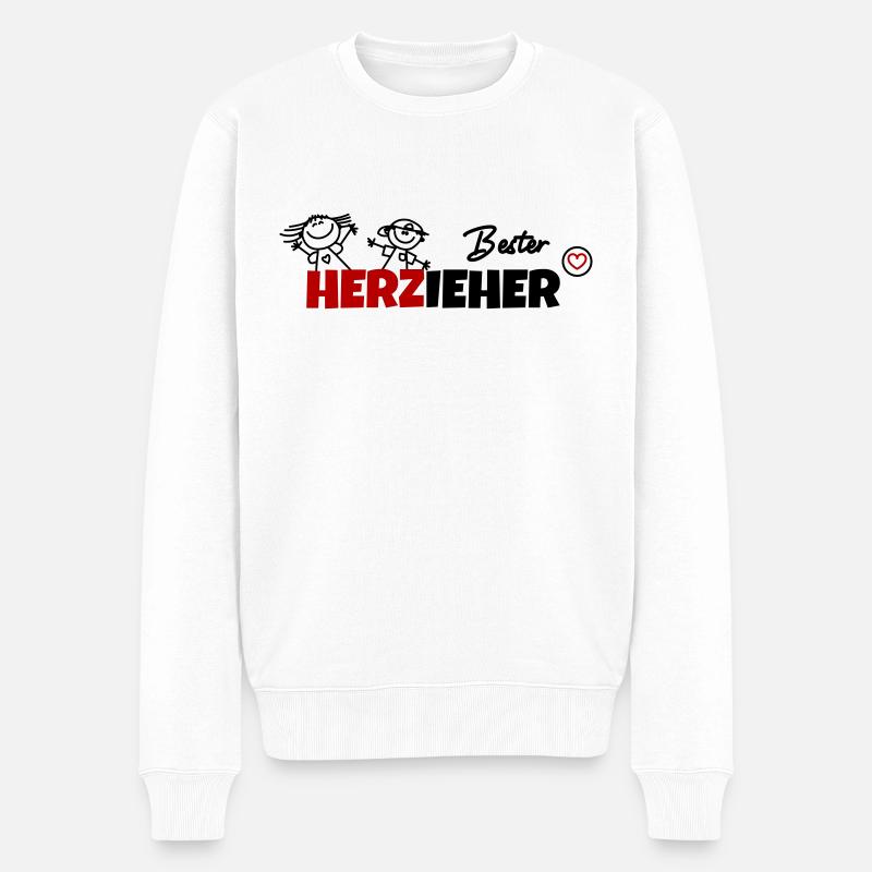 Bester Erzieher - Männer Premium Bio Pullover - Weiß
