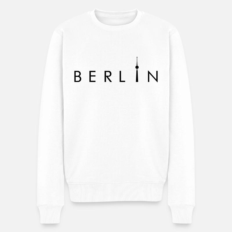 Berlin - Männer Premium Bio Pullover - Weiß