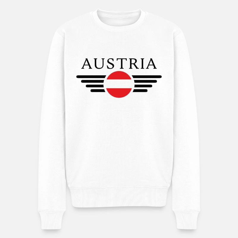 Österreich Stil T-Shirt - Männer Premium Bio Pullover - Weiß