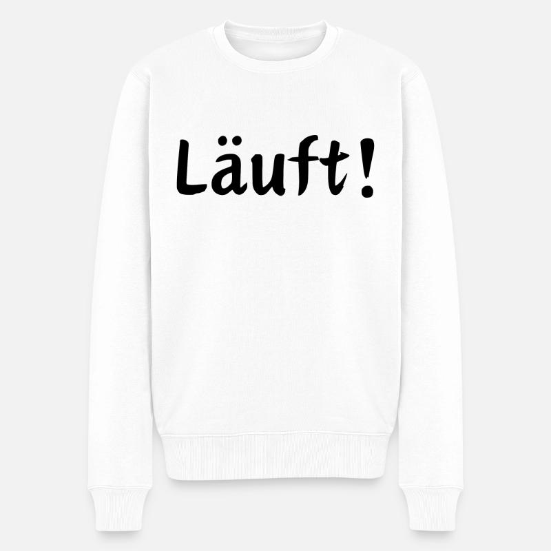 Läuft! - Männer Premium Bio Pullover - Weiß