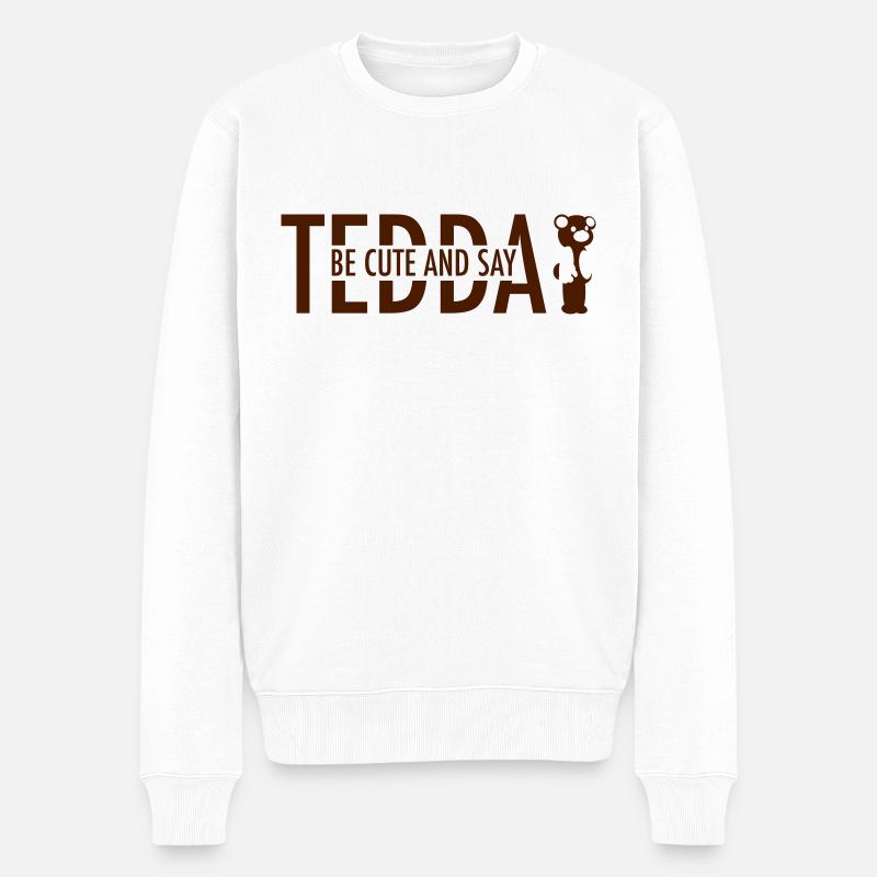 TEDDAY 1 - Männer Premium Bio Pullover - Weiß