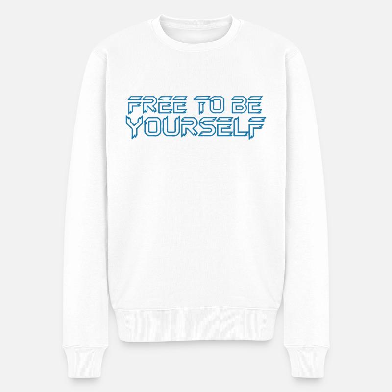 LIBRE D’ÊTRE VOUS-MÊME - Pull Premium bio Homme - blanc