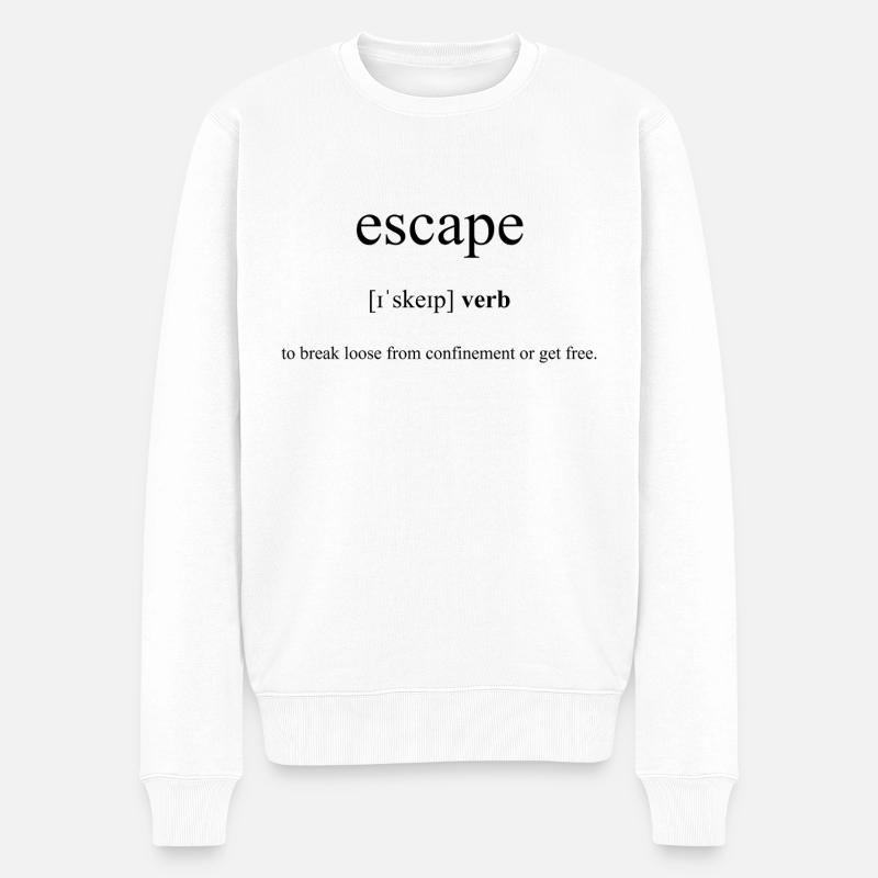 Escape | entkommen Definition Dictionary - Männer Premium Bio Pullover - Weiß