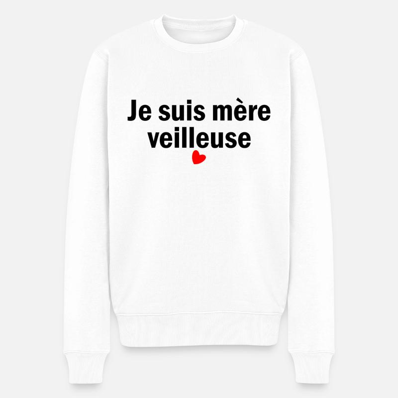Ich bin Mutter - Männer Premium Bio Pullover - Weiß