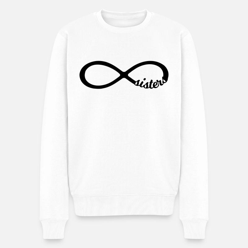 Infinity Unendlichkeit Symbol sisters Schwester 8 - Männer Premium Bio Pullover - Weiß