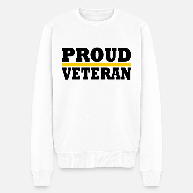 VETERAN - Männer Premium Bio Pullover - Weiß