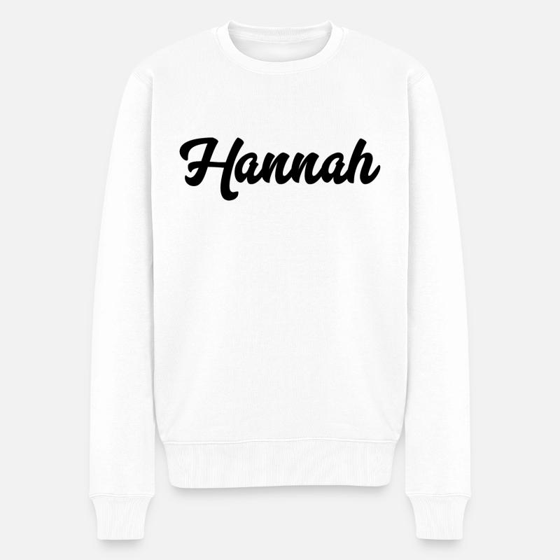 Hannah Custom Text Nom d’anniversaire - Pull Premium bio Homme - blanc