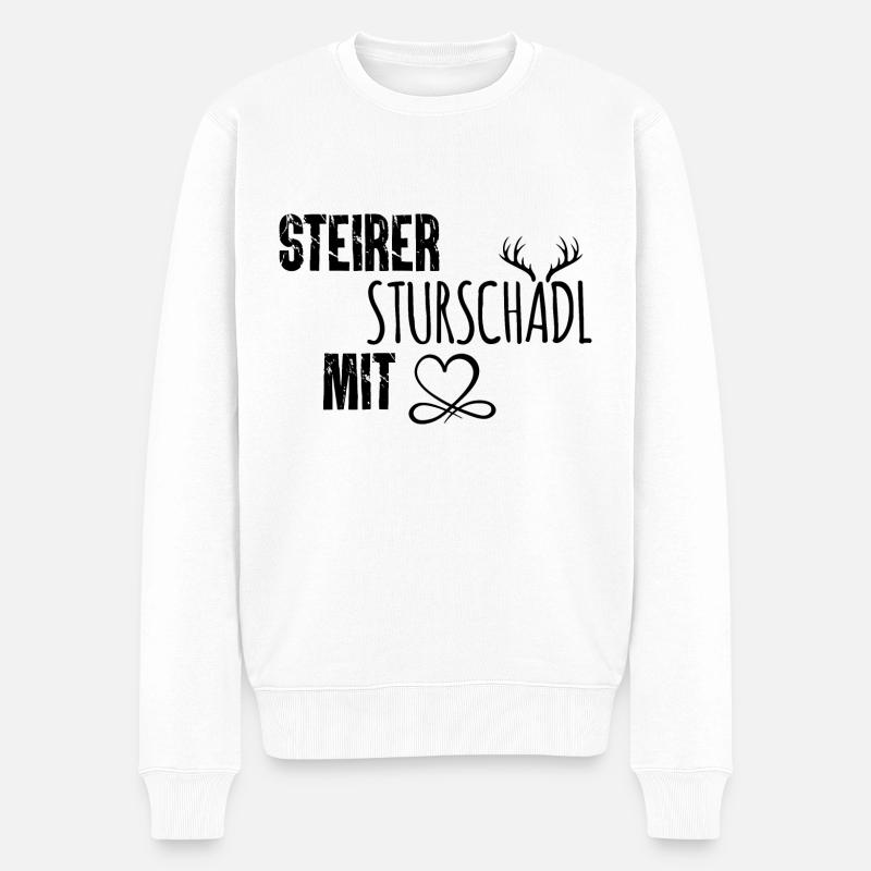 Steirer sturschädel mit Geschenk Steiermark - Männer Premium Bio Pullover - Weiß