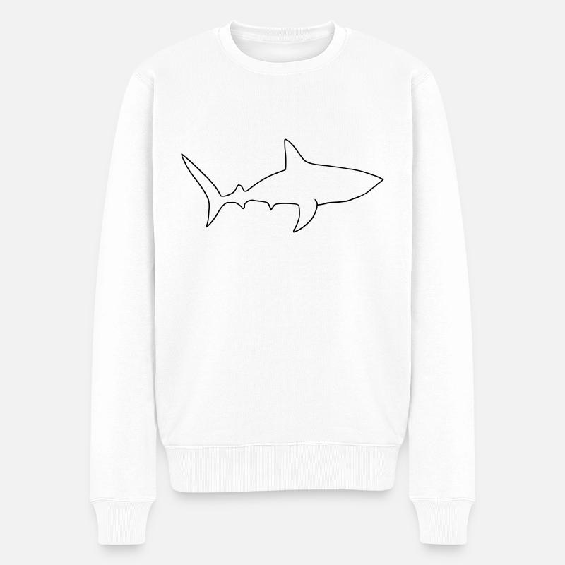 Oneline de requin - Pull Premium bio Homme - blanc