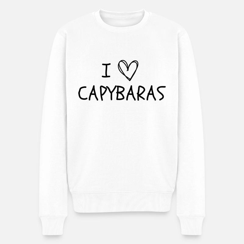 Ich liebe Capybaras - Männer Premium Bio Pullover - Weiß