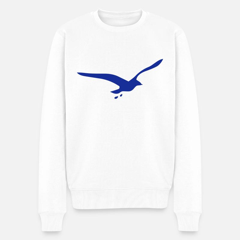 Möwe - Männer Premium Bio Pullover - Weiß