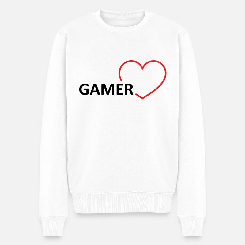 Game Gaming PC - Männer Premium Bio Pullover - Weiß