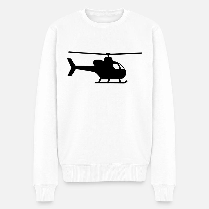 Hubschrauber - Männer Premium Bio Pullover - Weiß