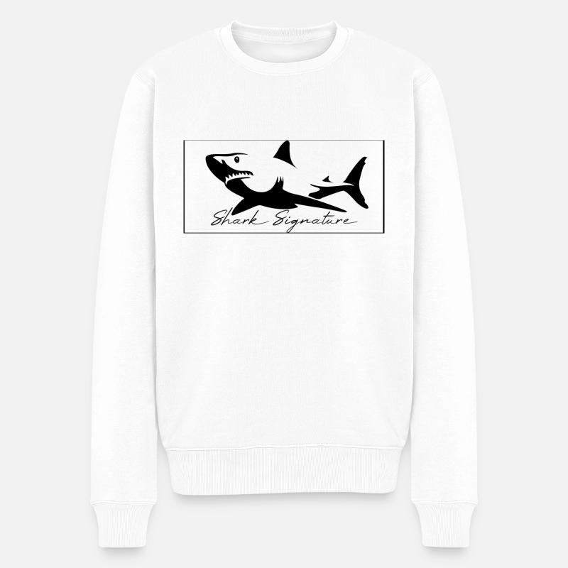 Signature de requin - Pull Premium bio Homme - blanc