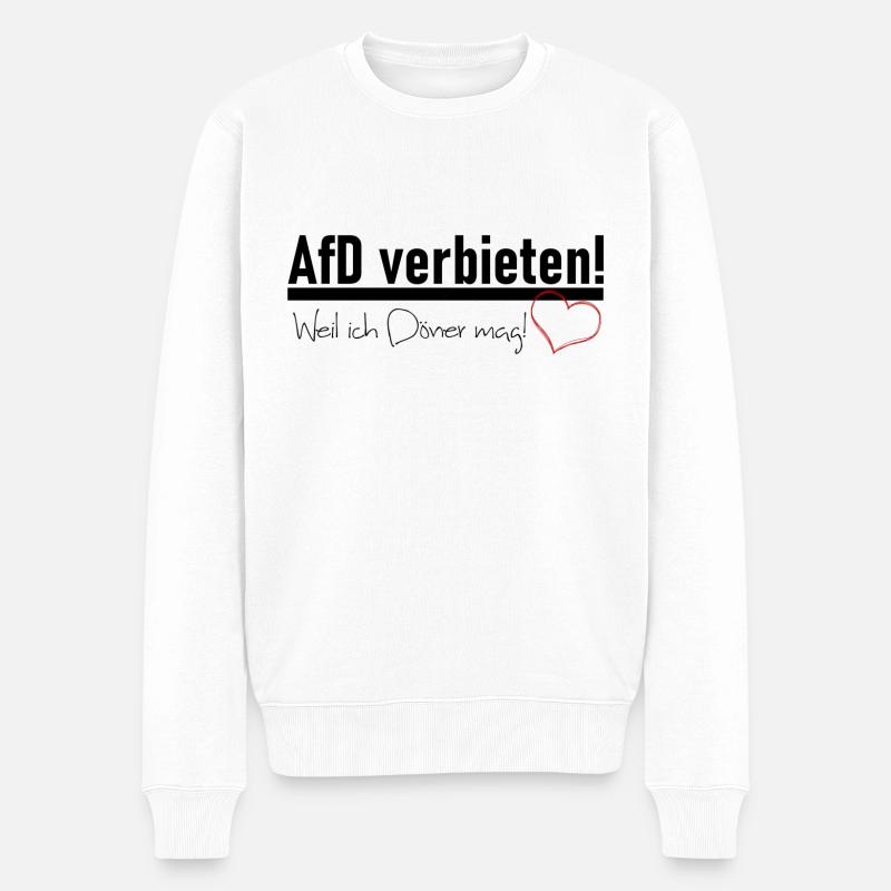 AfD verbieten - Männer Premium Bio Pullover - Weiß