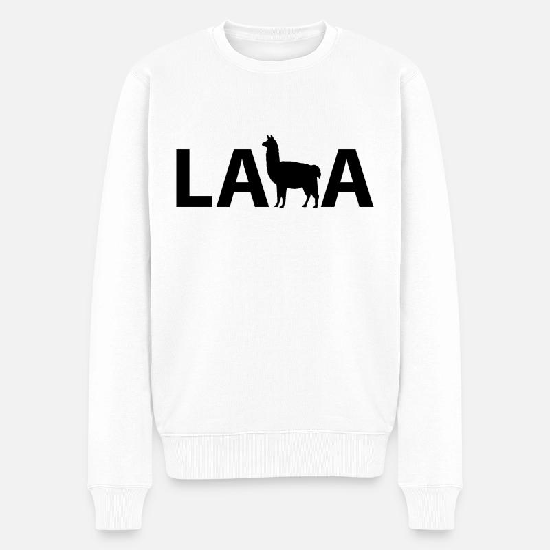 Lama - Silhouette - Pull Premium bio Homme - blanc