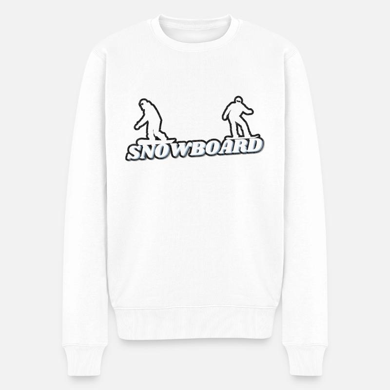 Snowboarders Blanc Grunge - Pull Premium bio Homme - blanc