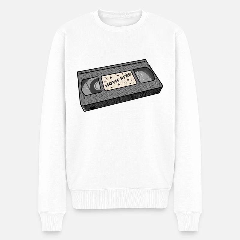 Movie Nerd - Männer Premium Bio Pullover - Weiß