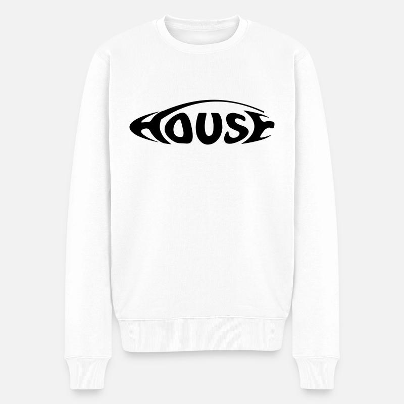 House - Männer Premium Bio Pullover - Weiß