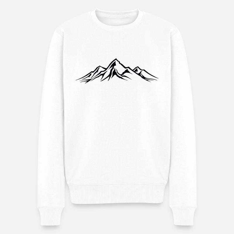Berge Umriss - Männer Premium Bio Pullover - Weiß