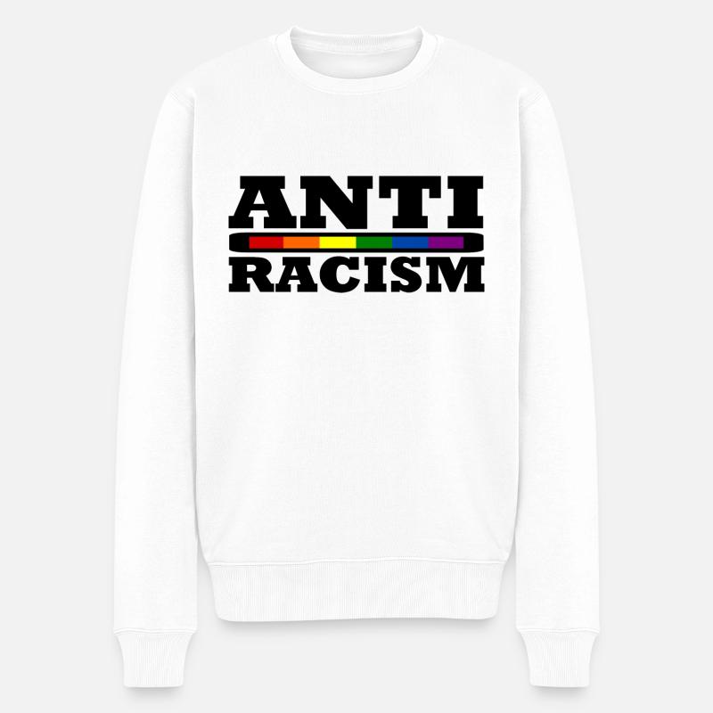 Antirassismus - Männer Premium Bio Pullover - Weiß