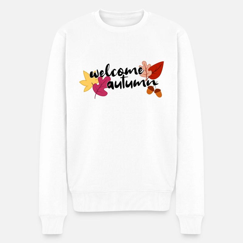 Welcome autumn - Männer Premium Bio Pullover - Weiß