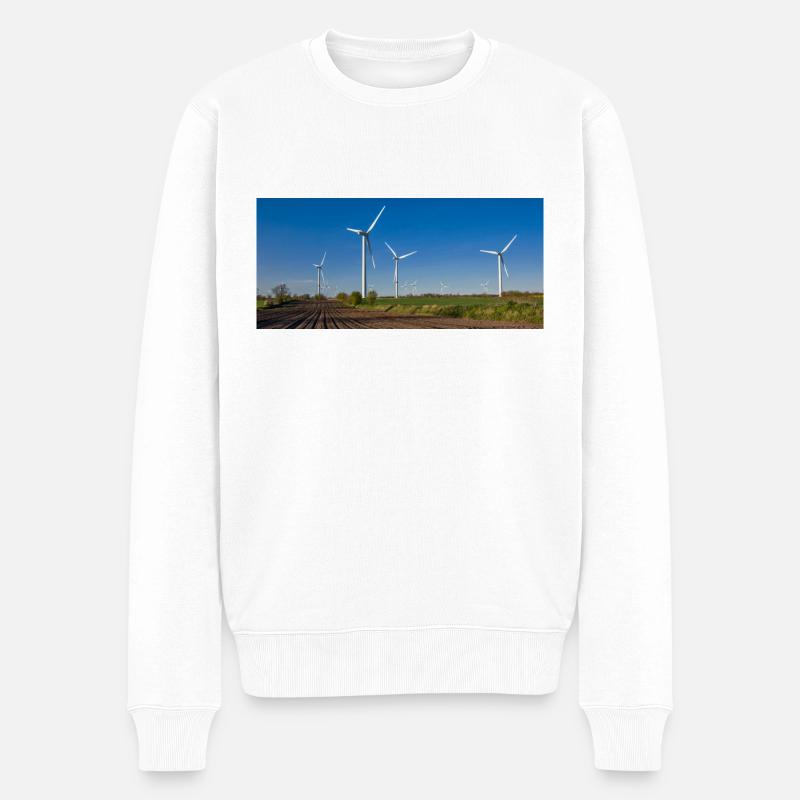 Windmühle - Männer Premium Bio Pullover - Weiß