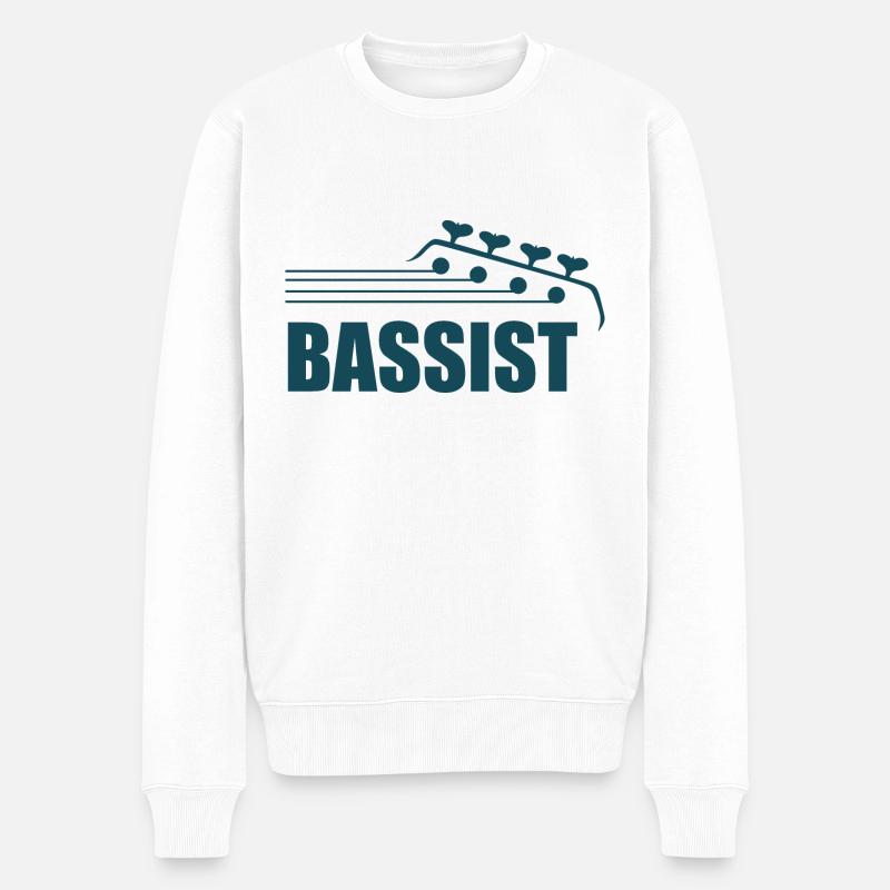Bassist - Männer Premium Bio Pullover - Weiß