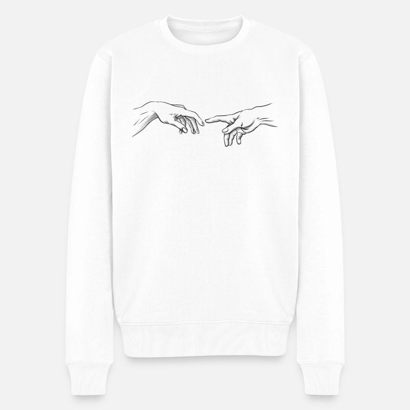 Main - Pull Premium bio Homme - blanc