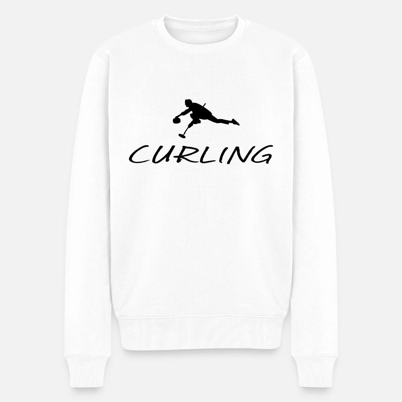CURLING - Männer Premium Bio Pullover - Weiß
